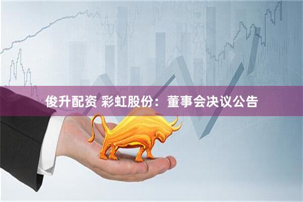 俊升配资 彩虹股份：董事会决议公告